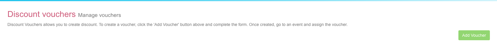 Step 2: reservie discount voucher list with add voucher button